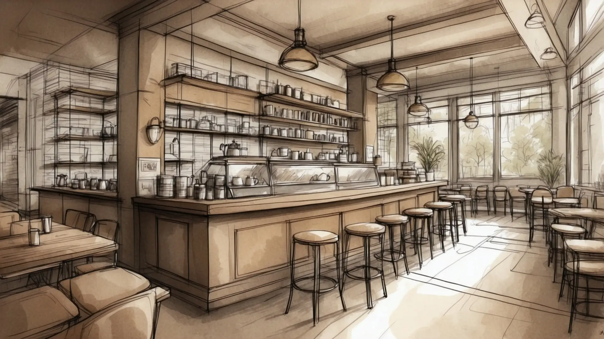 Project Concept - Cafe Interior Design