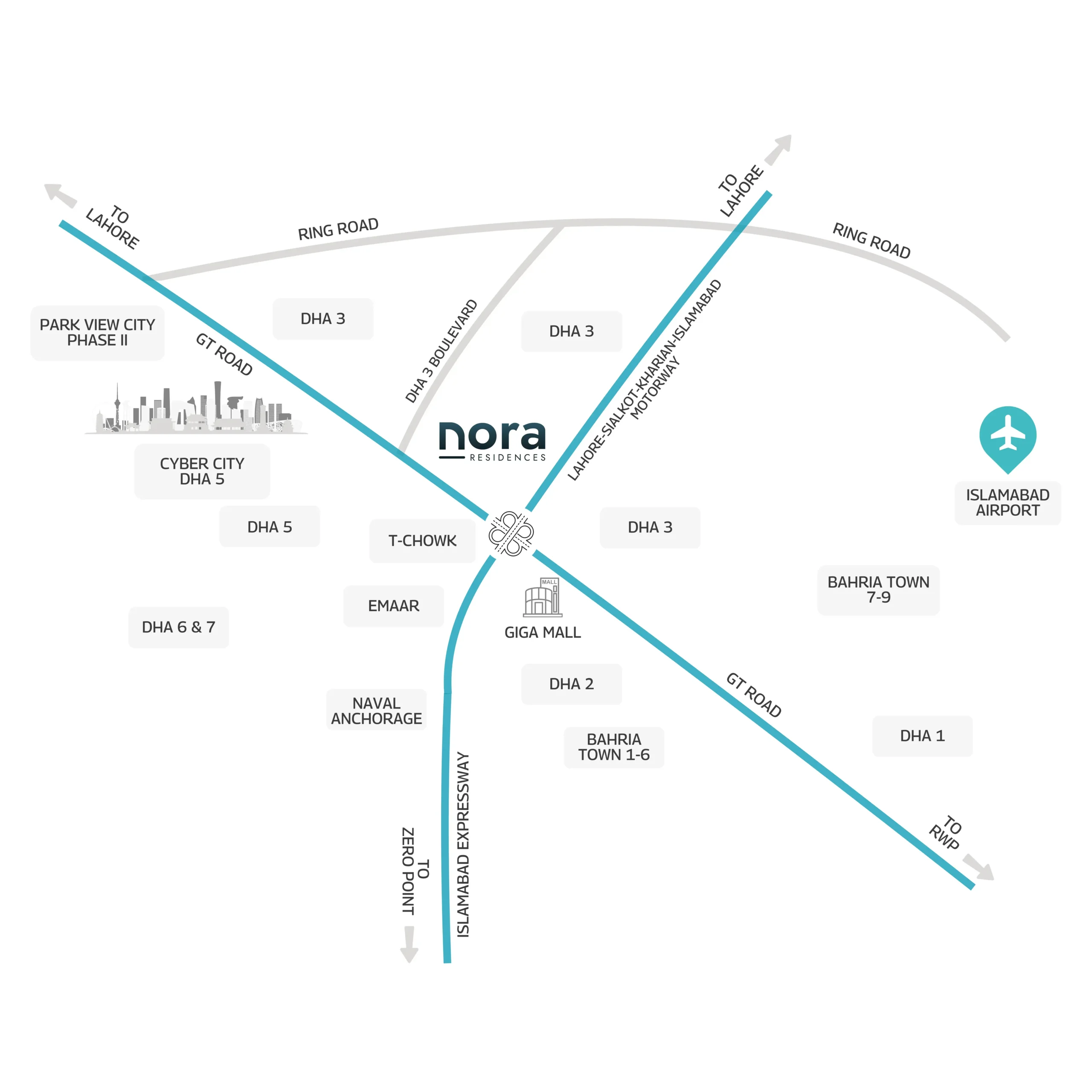 NORA Residences Islamabad - Location Map